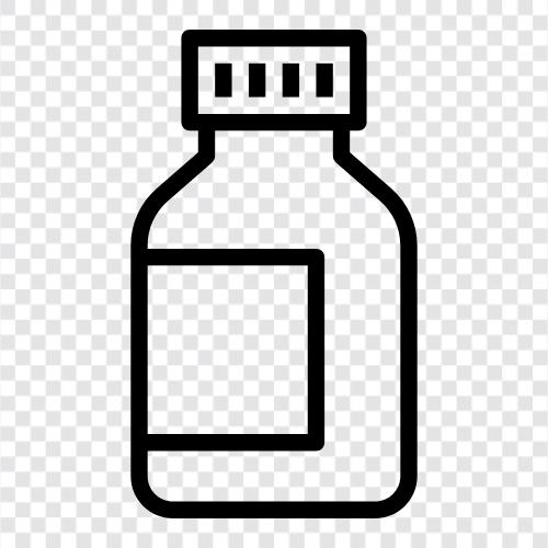 KinderArzneimittel, über den Zähler Medizin, verschreibungspflichtige Medizin, Flasche Medizin symbol