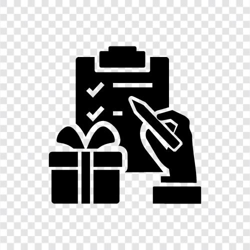 Weihnachtsgeschenke, Geburtstagsgeschenke, Jubiläumsgeschenke, Geschenkartikel symbol