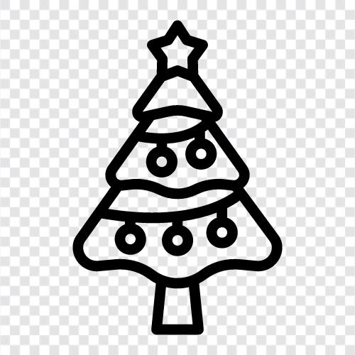 Christmas, tree, needles, cones icon svg