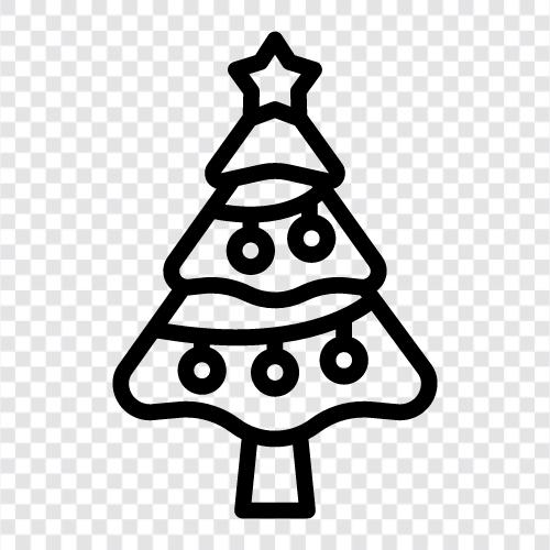 Christmas, tree, needles, cones Значок svg