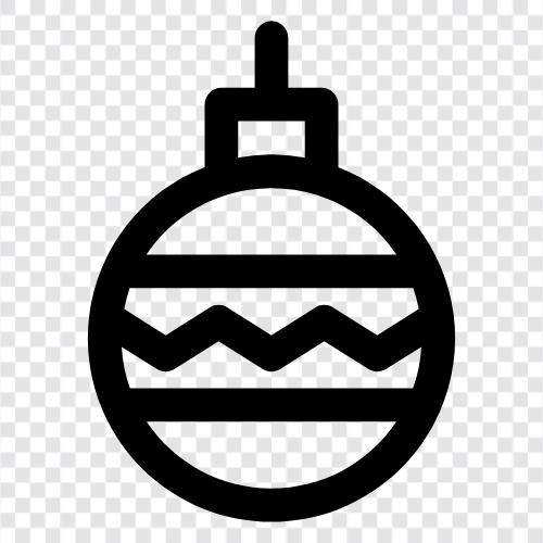 christmas, ball, gifts, decorations icon svg