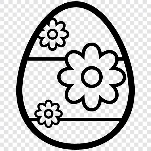 Chrysanthemum egg, Daffodil egg, Narcissus, Flower egg icon svg