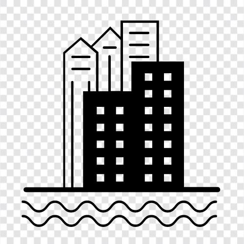 Stadtplanung, Stadtentwicklung, Stadtinfrastruktur, Stadtplanungssoftware symbol