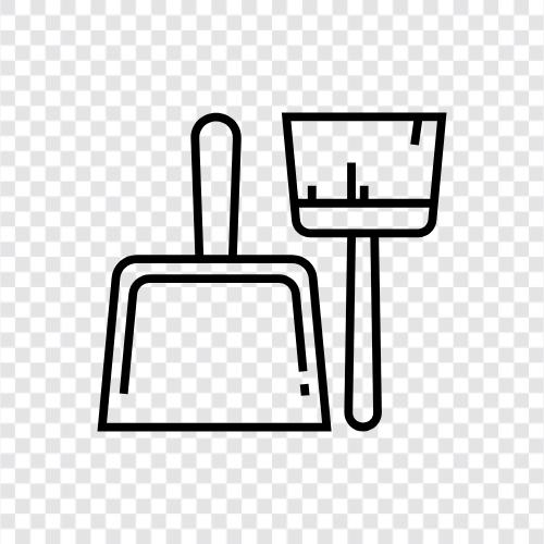 Reinigungsbedarf, Hausreinigungsbedarf, Bodenreinigungsübersatz, Dustpan symbol