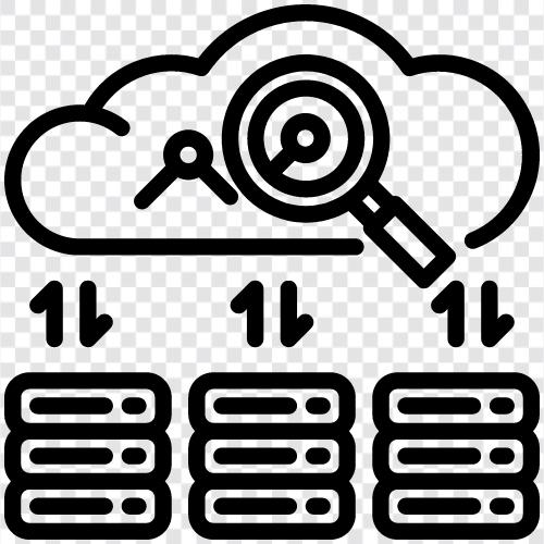 Программное обеспечение для анализа облаков, услуги по анализу облаков, передача облачных серверов, миграция облачных серверов Значок svg