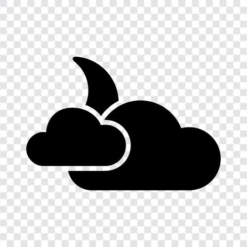 cloud at night, night sky, clouds, meteorology icon svg