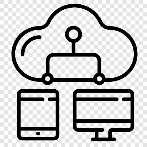 cloud, cloud sharing different devices icon svg