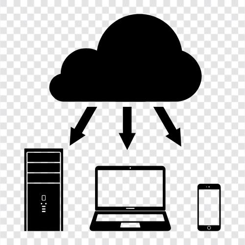 Cloud Storage, Cloud Computing Services, Cloud Computing Plattformen, Cloud Computing Technologie symbol