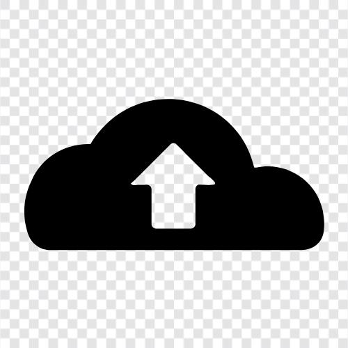 Хранение облаков, хранение файлов, онлайновое хранение, загрузка файлов Значок svg