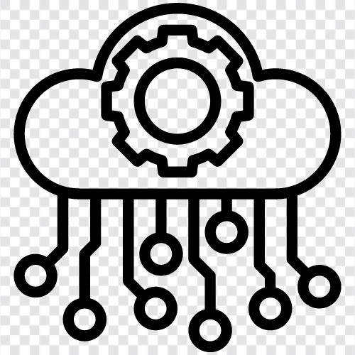 Хранение облаков, облачные услуги, облачные платформы, облачные вычислительные платформы Значок svg