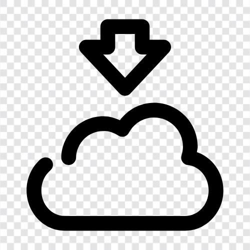 Cloud Storage, Cloud Backup, Cloud File Sharing, Cloud Computing symbol