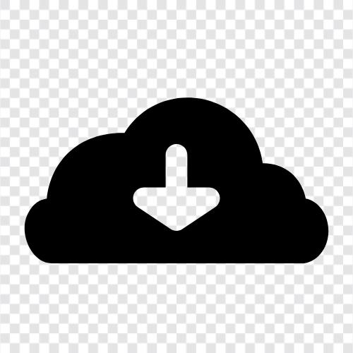 Облачное хранение, облачные вычисления, провайдеры облачных хранилищ, облачное резервное копирование Значок svg