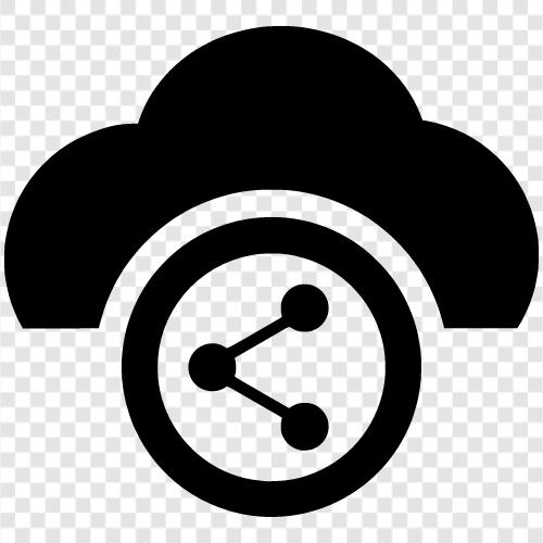 cloud storage, cloud backup, cloud synchronization, cloud sharing icon svg