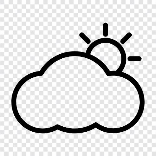 Güneş enerjisi ile bulut, bulut bilişim, bulut depolama, bulut bilişim hizmetleri ikon svg