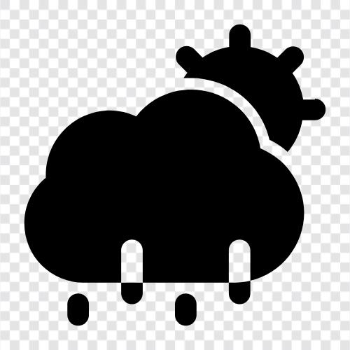 Wolken, Niederschläge, Gewitter, Sonne symbol