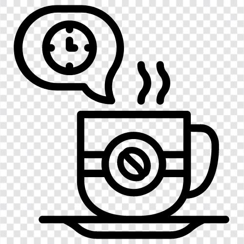 Koffein, Koffein und Koffeinzeit symbol
