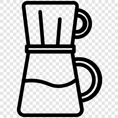 Kaffeemaschine, Kaffeebohnen, Kaffeebrauer, Kaffeekanne symbol