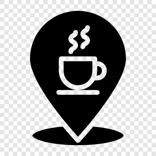 Kaffeeladen, Kaffeebohnen, Kaffeeröster, Kaffeebar symbol