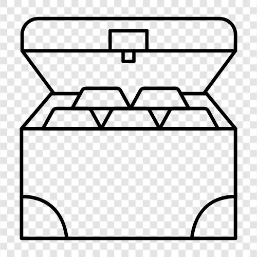 Coin, Chest, Depolama, Para ikon svg