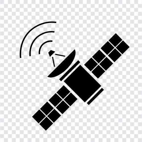 Kommunikation, Satellitenfernsehen, Satellitenradio, Satelliteninternet symbol