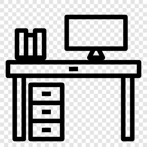 computer desk, office desk, student desk, home desk icon svg