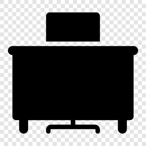 computer desk, desk chair, desk organizer, desk pad icon svg