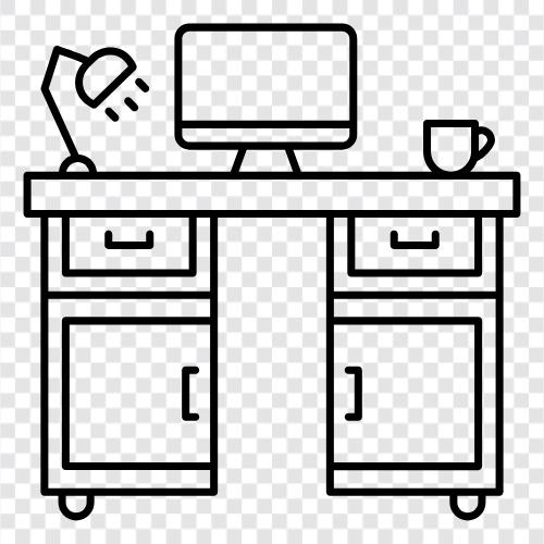 computer desk, computer table top, computer table legs, computer desk chair icon svg