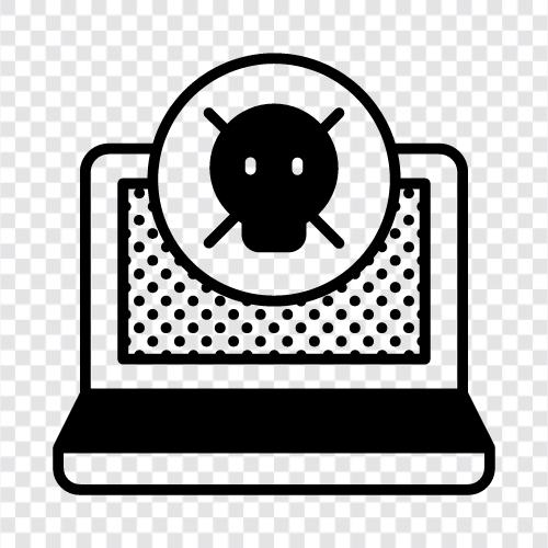 ComputerSicherheit, Viren, Malware, Cyberkriminalität symbol
