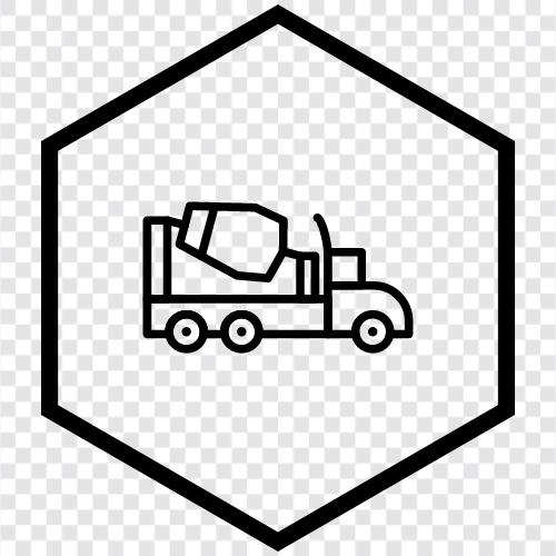 concrete batching plant, concrete mixer icon svg