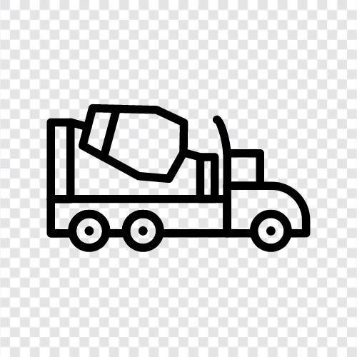 concrete mixer, vibrating screen, aggregate, Raymond icon svg