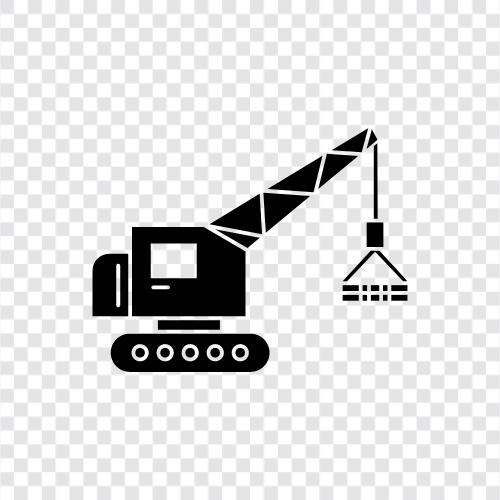 construction, heavy equipment, forklift, mobile crane icon svg