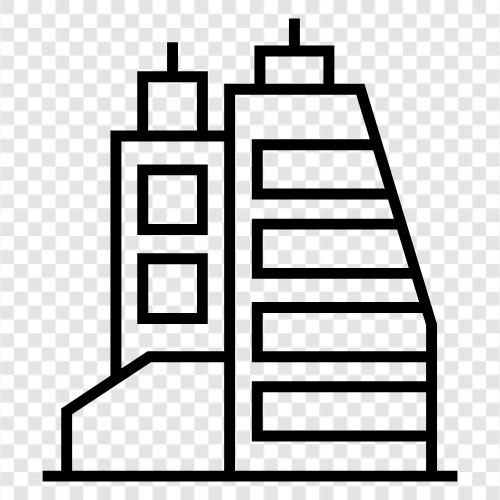 inşaat, çelik, mühendislik, skyscraper ikon svg