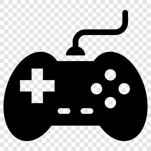 controllers, joysticks, buttons, play icon svg