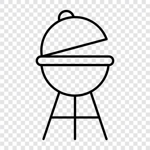 kochen, grillen, draussen, gekocht symbol