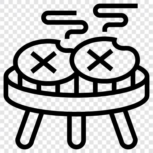 kochen, grillen, hamburger, hot dog symbol