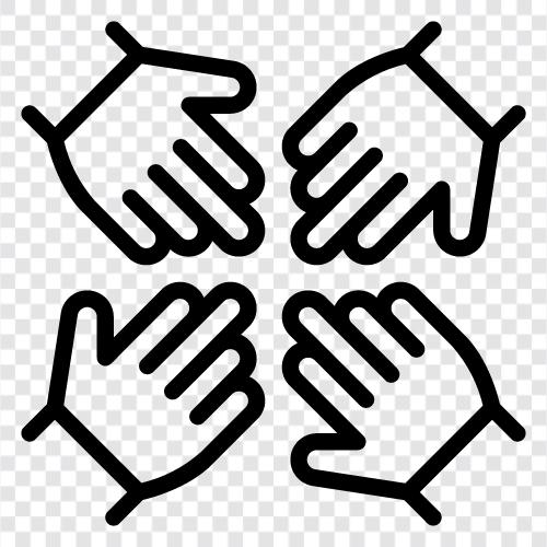 Zusammenarbeit, Synergie, gemeinsame Anstrengungen, Teamgeist symbol