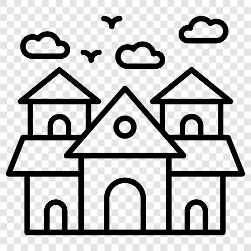 cottage, contemporary, design, home icon svg