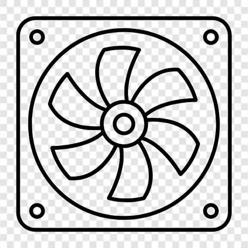 cpu fan, graphics fan, hard drive fan, case fan icon svg