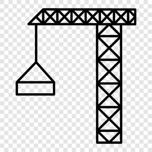 Kran, Bau, schwere Ausrüstung, Kranbau symbol