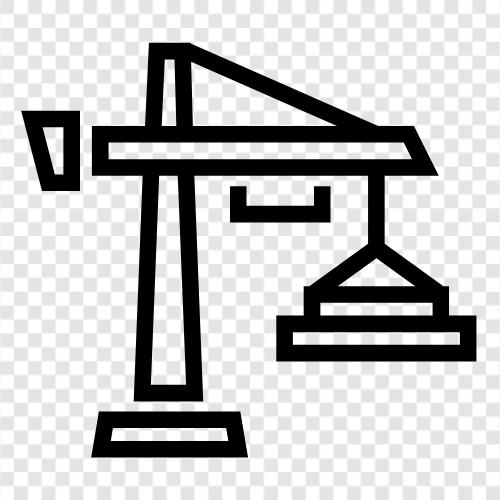 crane industry, construction, heavy equipment, manufacturing icon svg