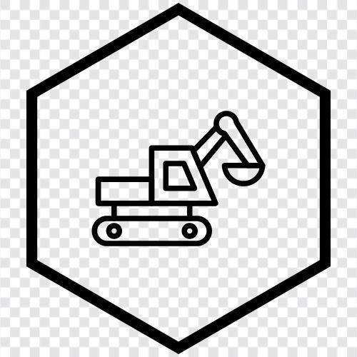 Crawler, Bulldozer, Dumper, Rotary Hammer symbol