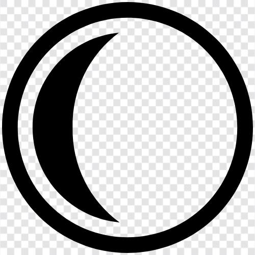 Halbmond, Neumond, Mond, astronomische Phänomene symbol