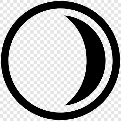 Halbmond, Neumond, abnehmender Mond, Mondzyklus symbol