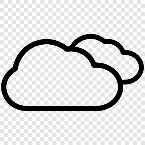 Cumulus, Zirrus, Cumulonimbus, Stratus symbol