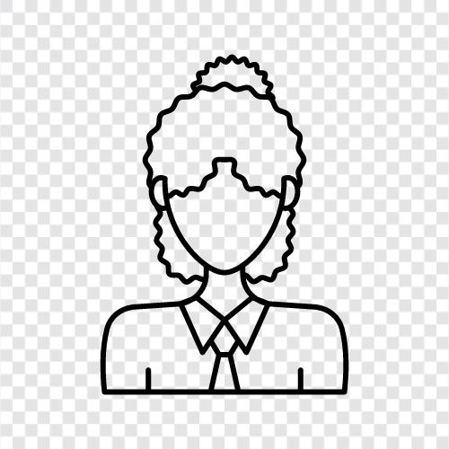 curly hair, curly hair woman, woman with curly hair, natural curly hair icon svg