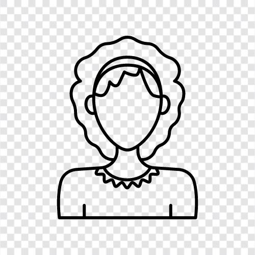 curly hair, curly hair woman, curly hair girl, curly hair women icon svg