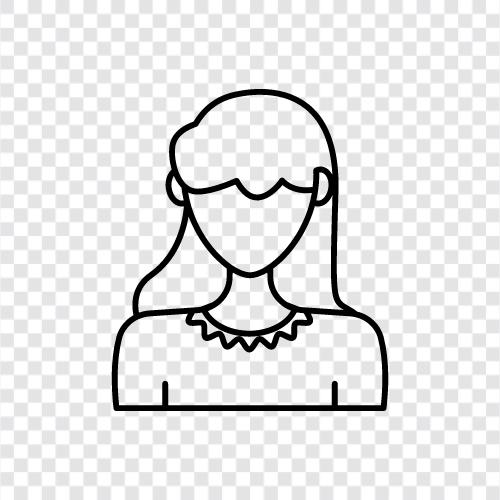 Curly Haired Woman, Woman With Long Hair, Woman With Curly, Long Hair Woman icon svg