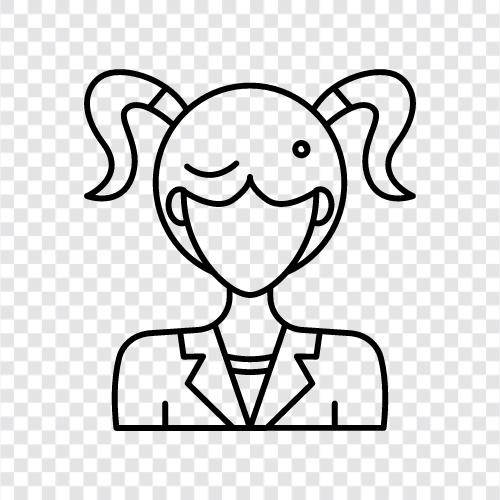 curly pigtail hairstyle, pigtail hairstyle for girls, easy pig, pigtail hairstyle icon svg