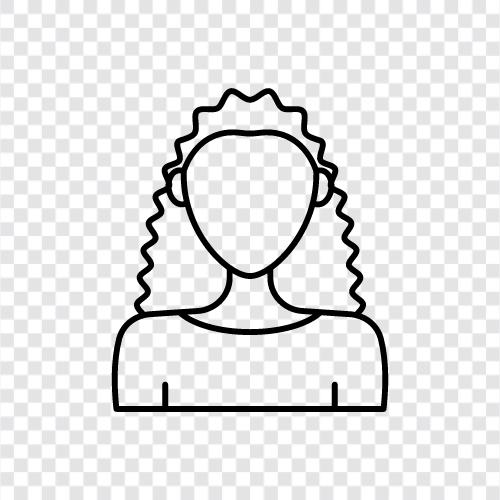 Curly Women, Curly Haired Women, Curly Girls, Cur icon svg