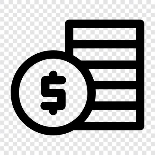 currency, coins, paper, bills icon svg